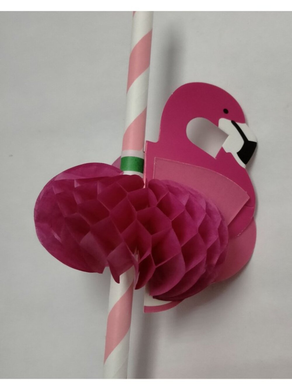 Flamingo Paper Drinking Straws Hawaii Beach Tropical Party 8 pack - Picture 2 of 3